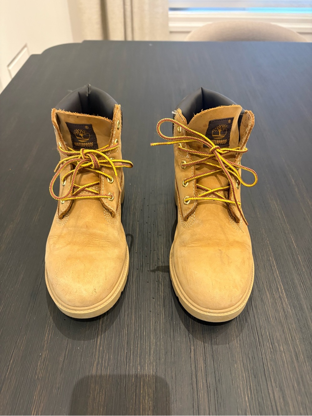 Timberland Junior Timberland® Premium 6-Inch Waterproof Boot. wheat Nubuck.